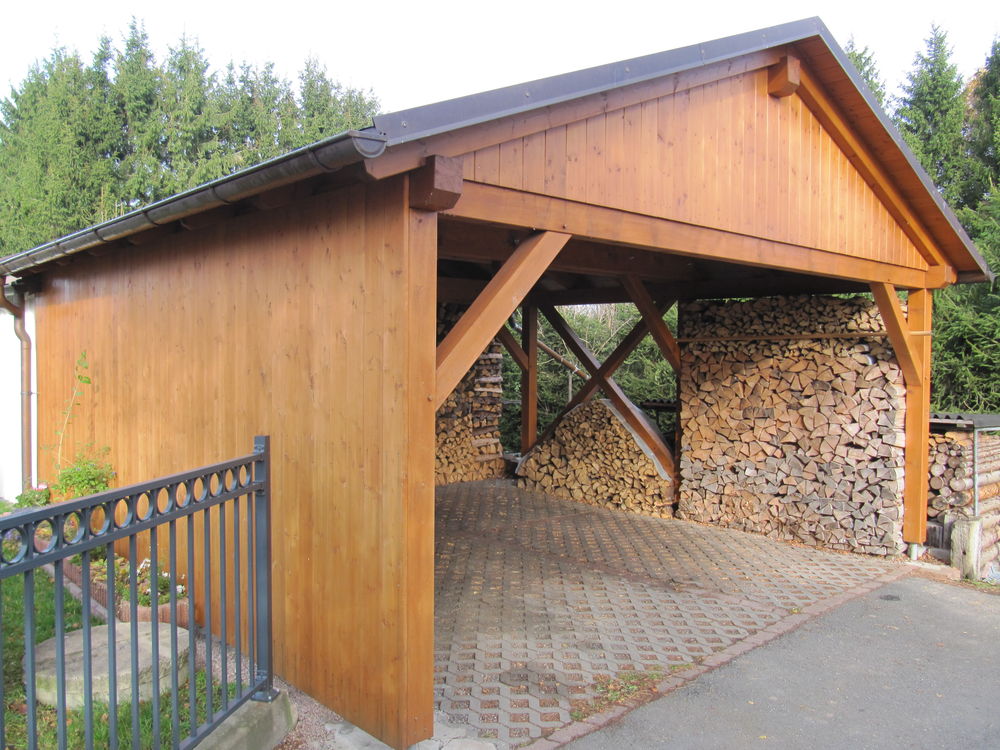 Carport mit Satteldach und Seitenverkleidung&hellip;